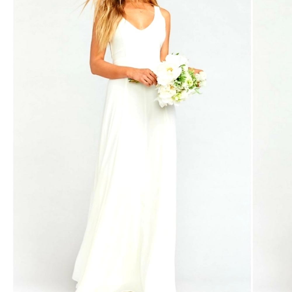 Like New: Show Me Your MUMU (SMYM) Jenn Maxi Dress, Medium, Chiffon/Ivory